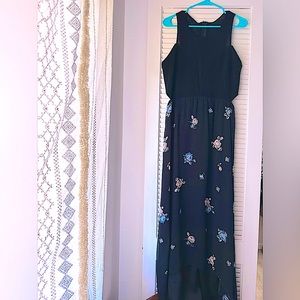 Like Mynded Cut-Out High/Low Floral Dress
